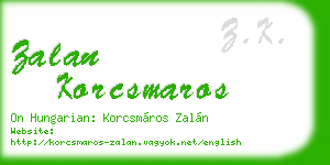 zalan korcsmaros business card